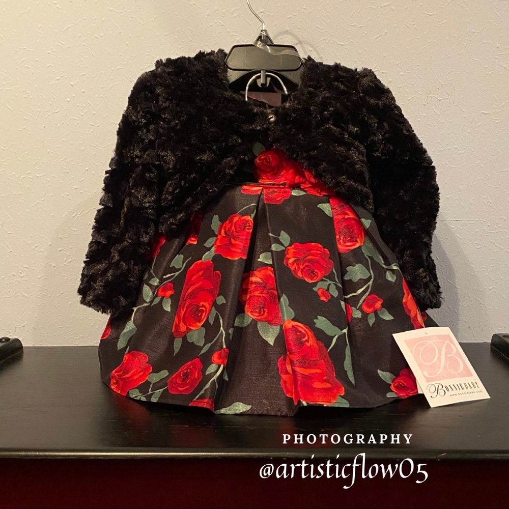 Be My Valentine Dress with Bonnie Baby Shrug - Picture 3 of 9